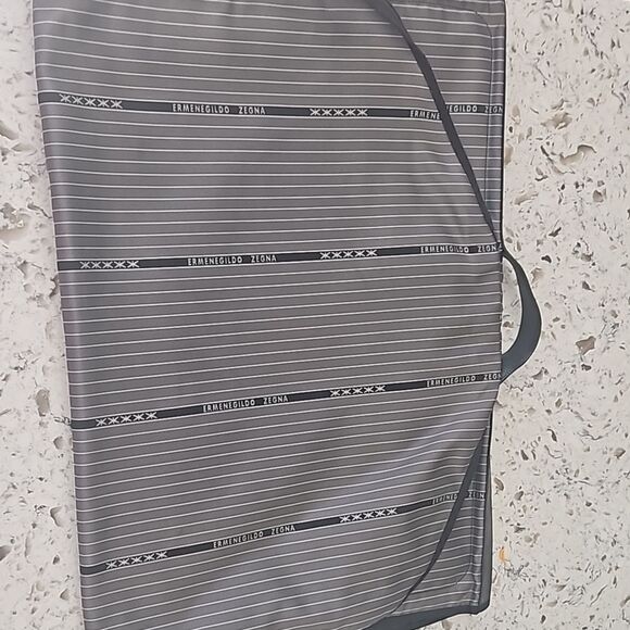 Ermenegildo Zegna Striped Garment Bag eith Leather Handles - Picture 3 of 11